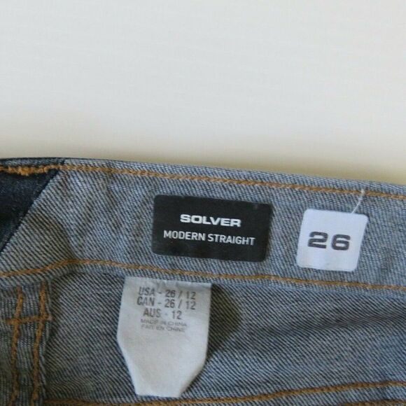 Volcom Denim Jeans Boys Size 26 / 12 Solver Modern Straight Genuine Skateboard - Picture 3 of 10
